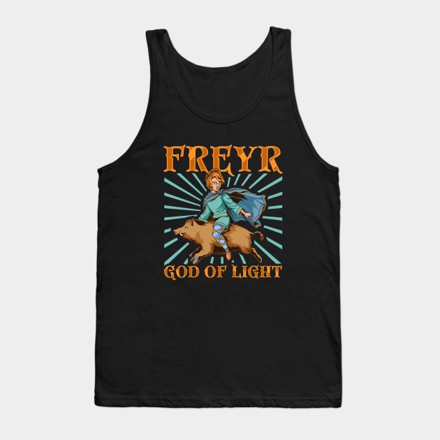 Riding on Gullinborsti - Viking god Freyr Tank Top by Modern Medieval Design